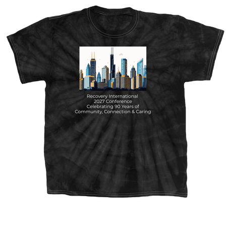 RI's 2027 Chicago Conference, a Black Classic Tie Dye Tee