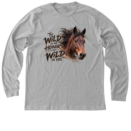 The Wild In Me Honors The Wild In You, a Athletic Heather Premium Long Sleeve Tee