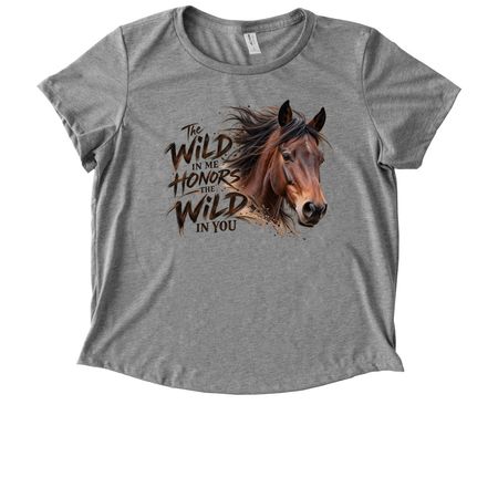 The Wild In Me Honors The Wild In You, a Aluminum Grey Allmade Eco Triblend Women?s Scoop Neck Tee