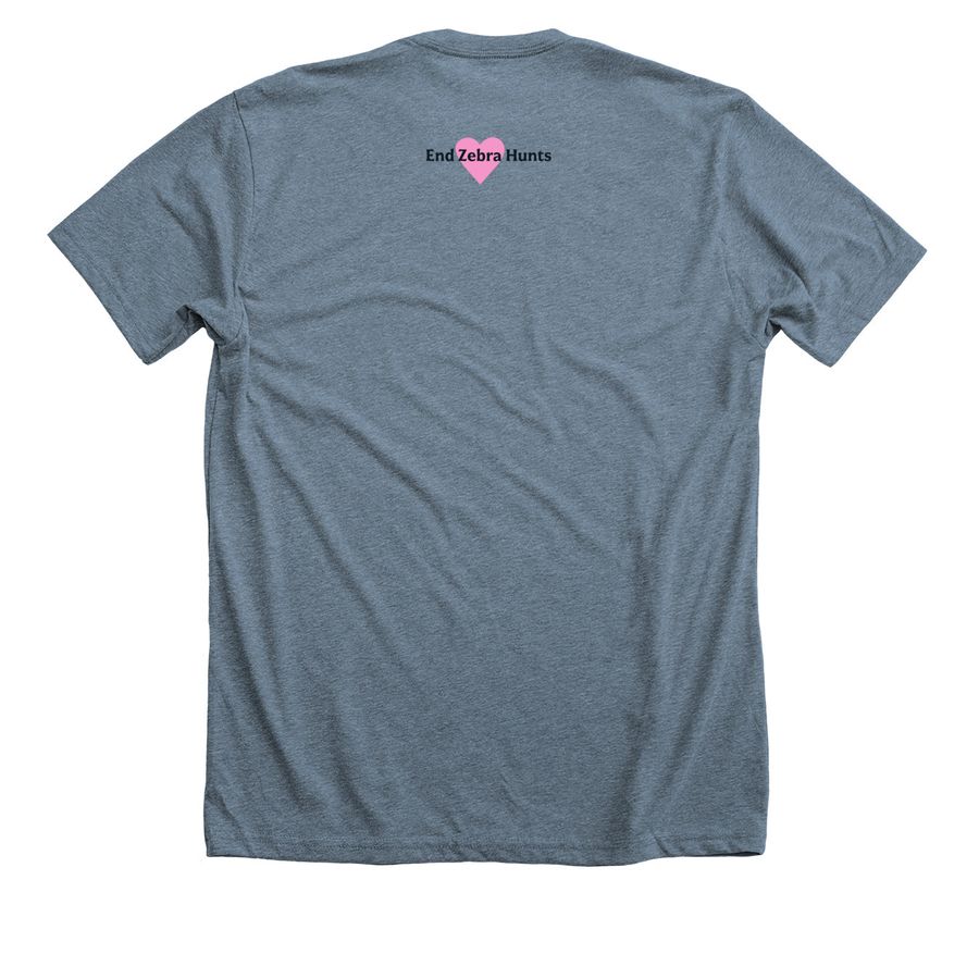 Ziggy's Pink Moon, a Heather Slate Premium Unisex Tee (back-view)