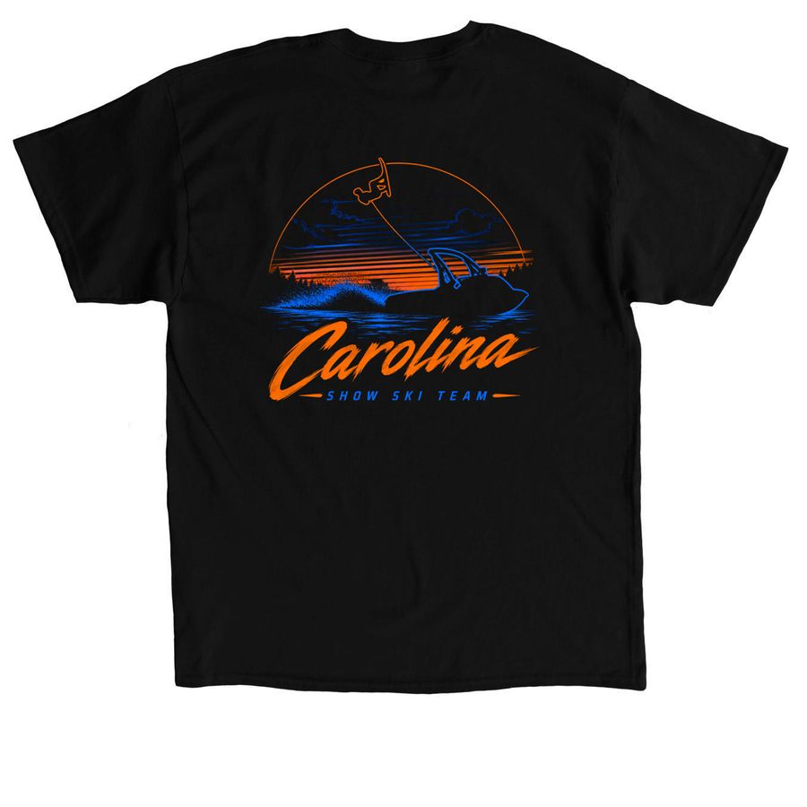 Jump Orange Boat, a Black Classic Unisex Tee (back-view)