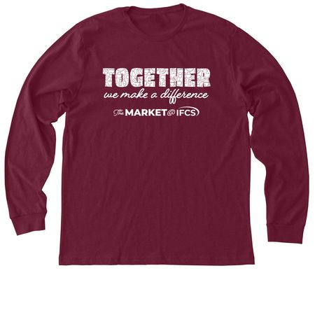 Together We Make a Difference - Market @ IFCS, a Heather Cardinal Premium Long Sleeve Tee