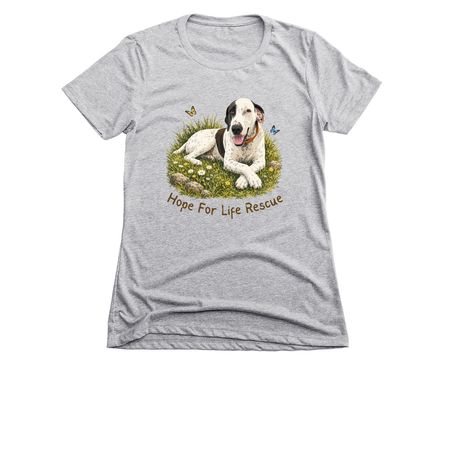 Meet Pearl, a Dark Heather Grey Women's Slim Fit Tee