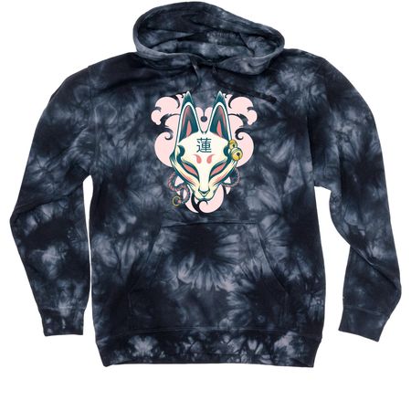 HulaLotus Logo Shirt, a Black Tie Dyed Pullover Hoodie