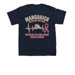 Breast Cancer T-shirt, a Navy Youth Unisex Tee (back-view)
