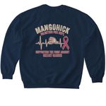 Breast Cancer T-shirt, a Navy Softstyle Crewneck Sweatshirt (back-view)