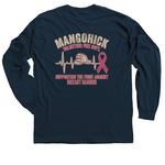 Breast Cancer T-shirt, a Navy Classic Long Sleeve Tee (back-view)
