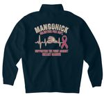 Breast Cancer T-shirt, a Classic Navy Midweight Quarter Zip Pullover (back-view)