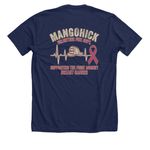 Breast Cancer T-shirt, a Solid Navy Blend Premium Unisex Tee (back-view)