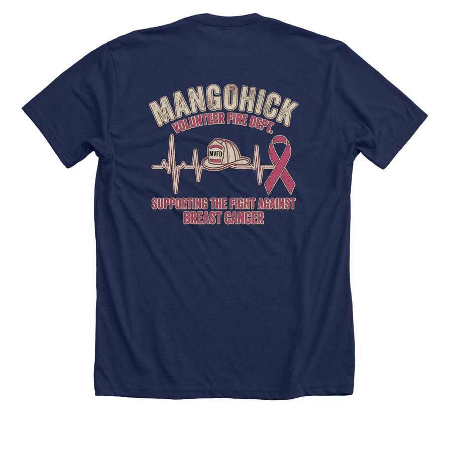 Breast Cancer T-shirt, a Solid Navy Blend Premium Unisex Tee (back-view)