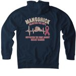 Breast Cancer T-shirt, a Navy Heavyweight Pullover Hoodie (back-view)
