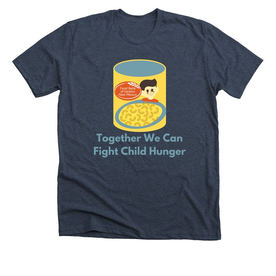 Support the Food Bank's Backpack Program, a Heather Midnight Navy Premium Unisex Tee
