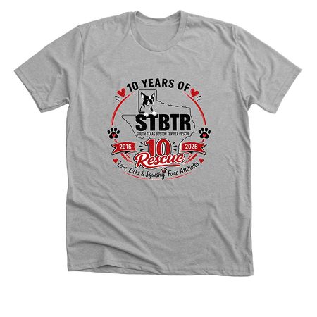 10 Years, 10,000 Lives Touched, a Athletic Heather Premium Unisex Tee