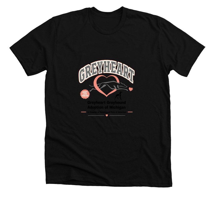Team Greyheart, a Solid Black Blend Premium Unisex Tee