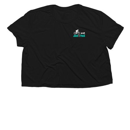 Jack and the Pack logo, a Black Women?s Flowy Cropped Tee