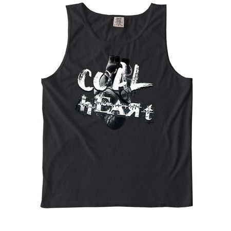 Coal Heart (No Borders), a Black Comfort Colors Tank Top