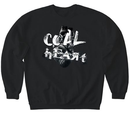 Coal Heart (No Borders), a Black Softstyle Crewneck Sweatshirt