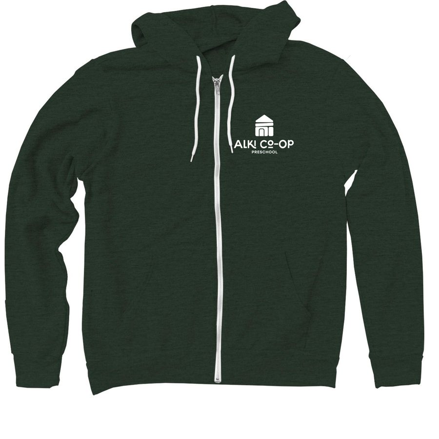 Alki Co-op Adult Zip Up, a Heather Forest Zip Up Hoodie