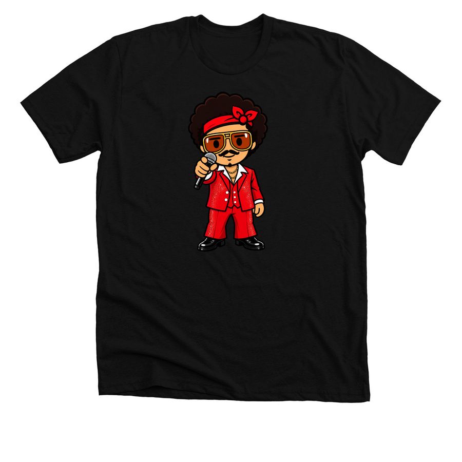 Bruno Mars The Romantic Tour 2026 Cartoon Gra, a Solid Black Blend Premium Unisex Tee