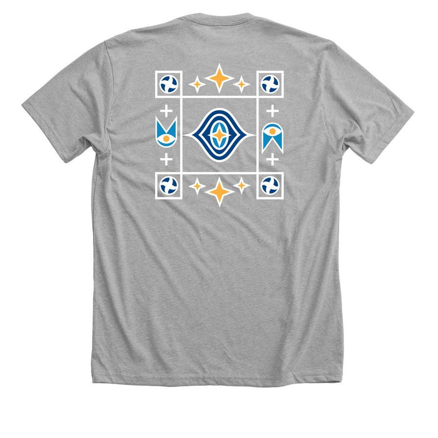 Starry Eye - color, a Athletic Heather Premium Unisex Tee (back-view)