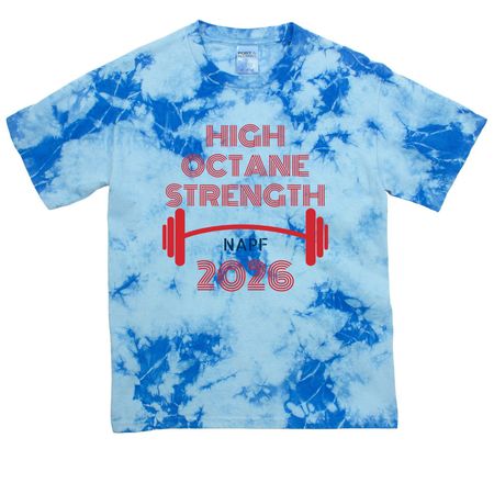 High Octane Strength, a Sky Blue Youth Crystal Tie Dye Tee