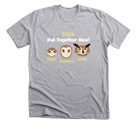 Owl Together Now 2024, a Athletic Heather Premium Unisex Tee
