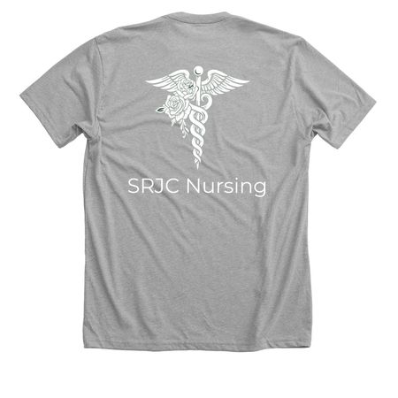 Snake & Staff, a Athletic Heather Premium Unisex Tee (back-view)