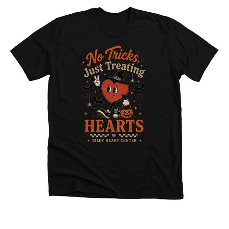 no tricks, just treating hearts, a Solid Black Blend Premium Unisex Tee