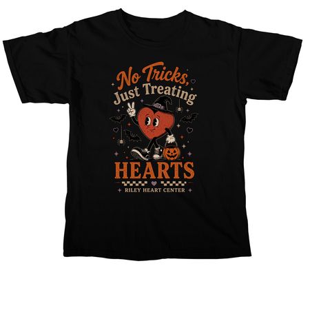 no tricks, just treating hearts, a Black Comfort Colors Unisex Tee