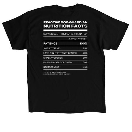 Nutrition Facts: Guardian Edition, a Black Classic Unisex Tee (back-view)