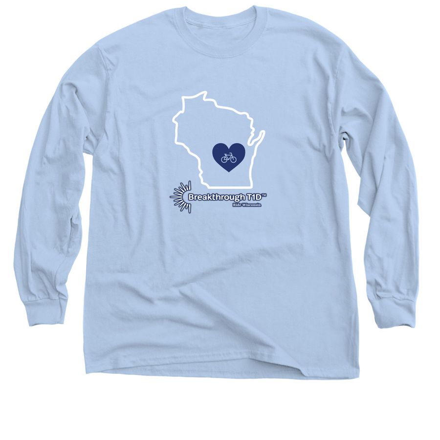 WI BT1D Bike Love, a Light Blue Classic Long Sleeve Tee