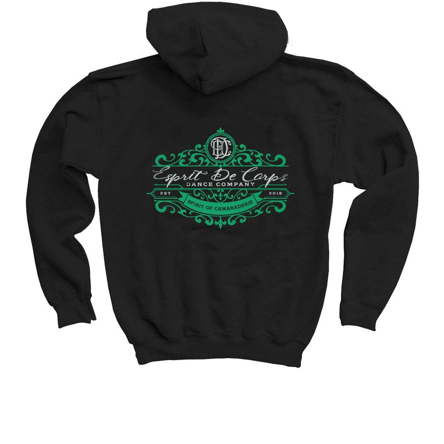Fancy Back Hoodies, a Black Youth Pullover Hoodie (back-view)