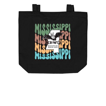 Mississippi Bat Working Group Tote, a Black Organic Cotton Tote Bag