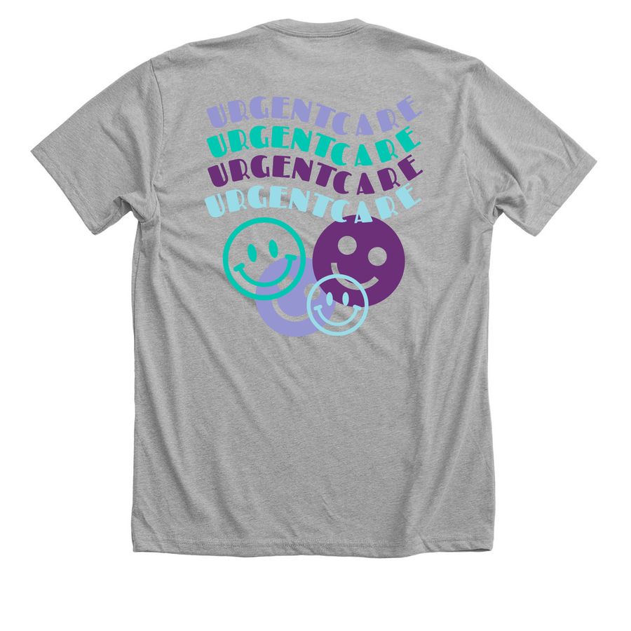 Wellstar Smiley, a Athletic Heather Premium Unisex Tee (back-view)