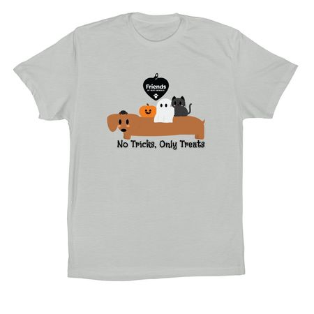No Tricks, Only Treats, a Silver Premium Cotton Tee