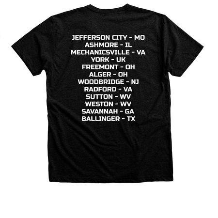 Wraith Chasers Fall Tour '26, a Black Heather Premium Unisex Tee (back-view)