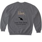 Coalition to Save Catalina Island Deer, a Charcoal Softstyle Crewneck Sweatshirt (back-view)