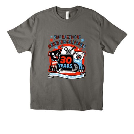 Celebrating 30 Years of Pug Rescue, a Asphalt Unisex Heavyweight Tee