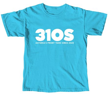 Astoria's Front Yard Since 2020, a Lagoon Blue Comfort Colors Unisex Tee