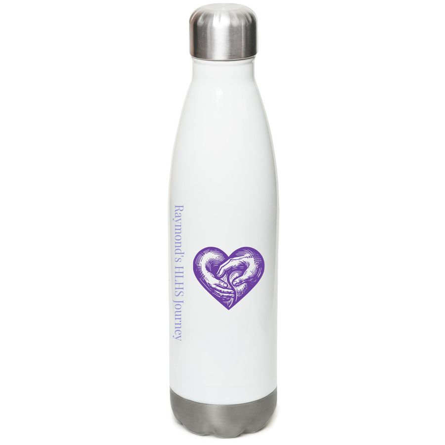 Raymond's HLHS Journey, a White Stainless Steel Water Bottle