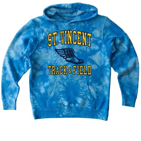 STV Track & Field Vintage - 2026, a Aqua Blue Youth Tie Dye Pullover Hoodie