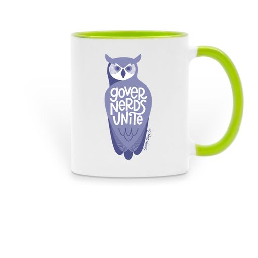 Governerds Unite Owl (Purple) Green Two-Tone Coffee Mug