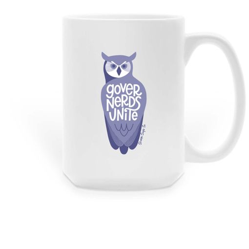 Governerds Unite Owl (Purple) Large Coffee Mug