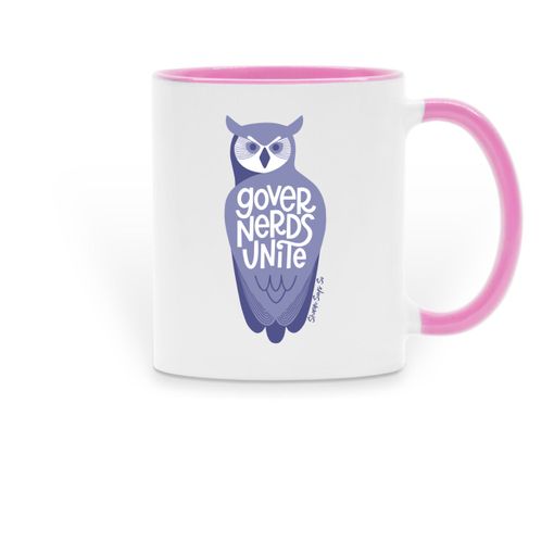 Governerds Unite Owl (Purple) Pink Two-Tone Coffee Mug