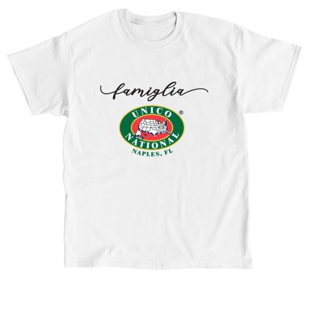 UNICO Naples White T-Shirts - FAMIGLIA, a White Classic Unisex Tee