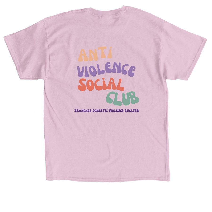 Anti-Violence Social Club, a Light Pink Classic Unisex Tee (back-view)