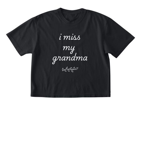 I Miss My Grandma, a Black Comfort Colors Boxy Tee