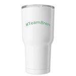 Water Bottle, a White Insulated Tumbler (back-view)