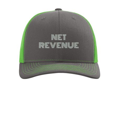 Net Revenue, a Charcoal/ Neon Green Printed Snapback Trucker Cap