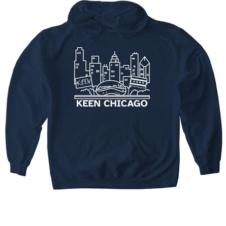 KEEN in Chicago Hoodie, a Navy Gildan Softstyle Pullover Hoodie